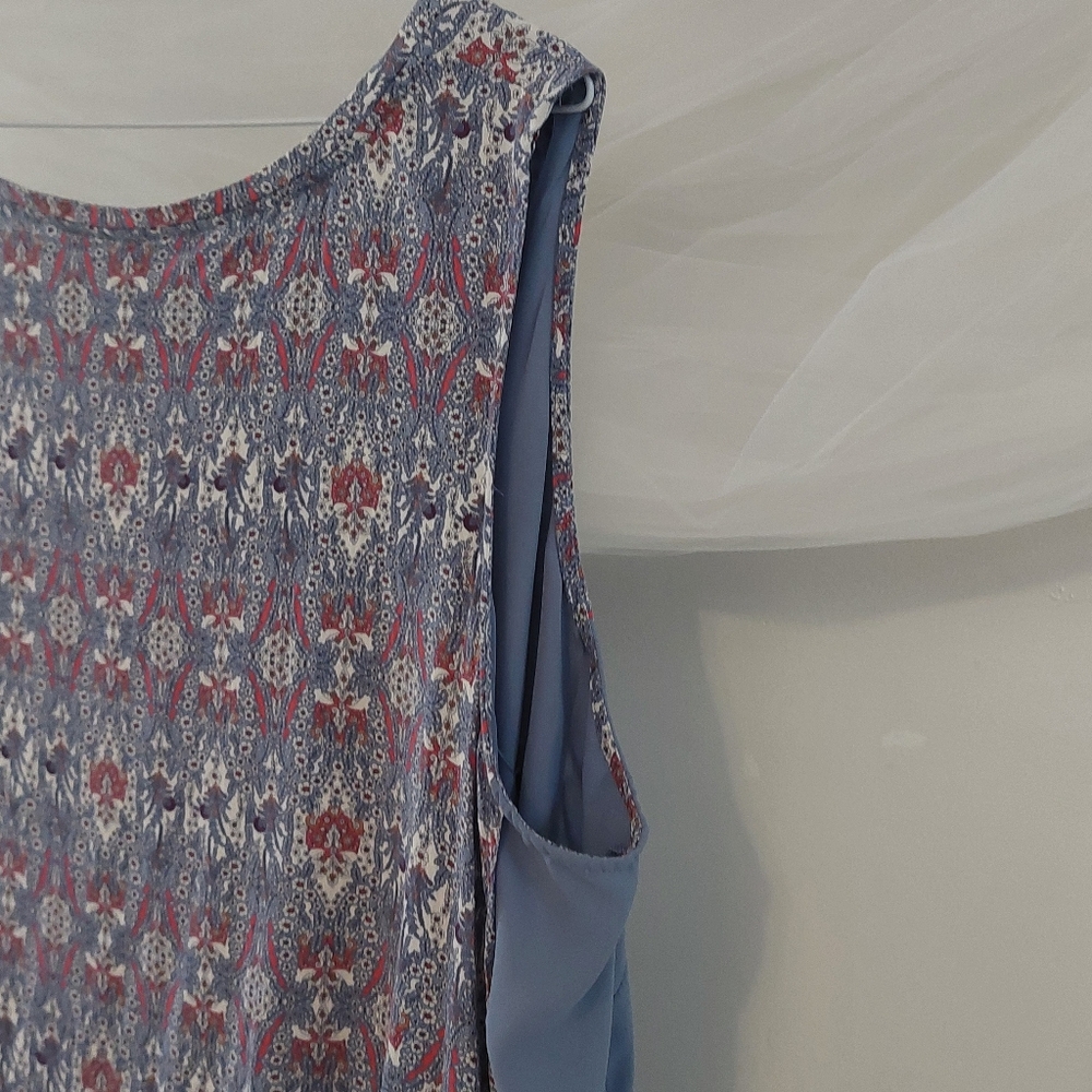 Penningtons Blue & Muted Mauve Choose Happiness Sleeveless Top 3X - Picture 10 of 13